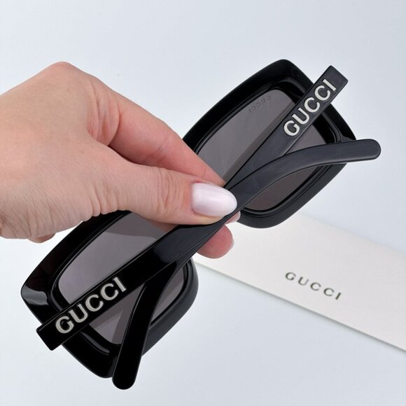 Gucci GG1718S 001 BRAND NEW Sunglasses Black Grey Women Square main image 6